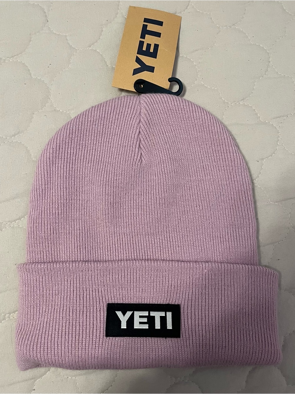 NWT YETI Lavender Knit Logo Beanie
